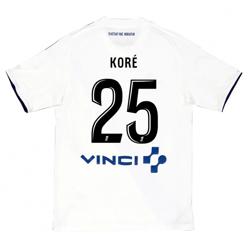 Danxen Herren Yoan Koré #25 Weiß Blau Auswärtstrikot Trikot 2025/26 T-Shirt