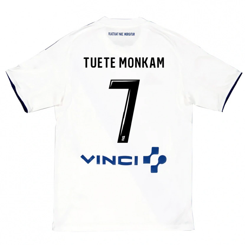 Danxen Herren Malcolm Tuete Monkam #7 Weiß Blau Auswärtstrikot Trikot 2025/26 T-Shirt