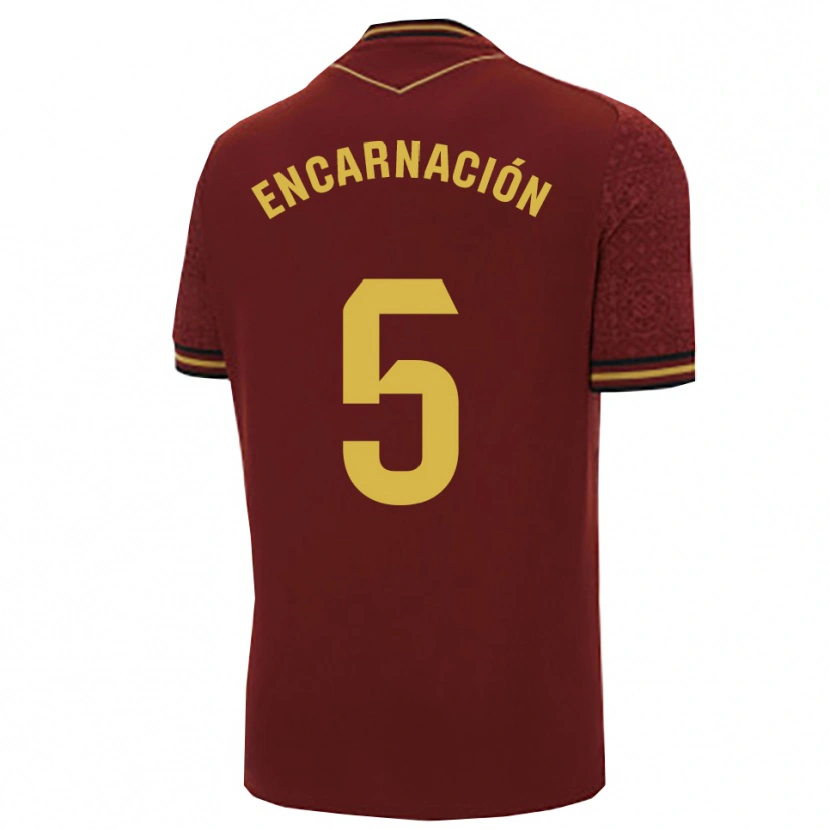 Danxen Herren Encarnación Picardo Amaya #5 Burgunderrot Gold Auswärtstrikot Trikot 2025/26 T-Shirt