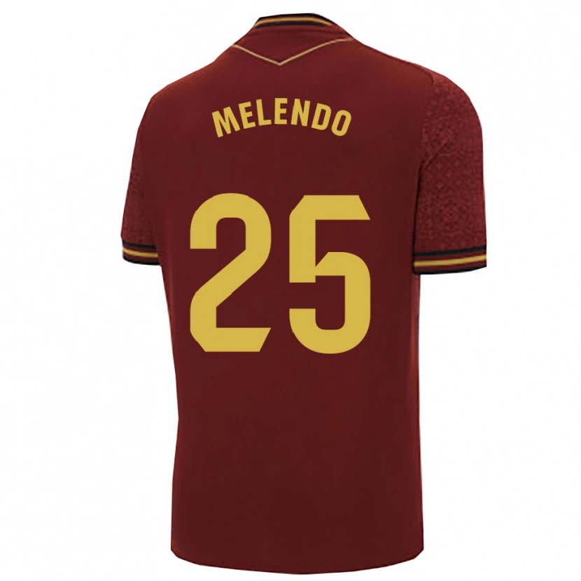 Danxen Herren Óscar Melendo #25 Burgunderrot Gold Auswärtstrikot Trikot 2025/26 T-Shirt