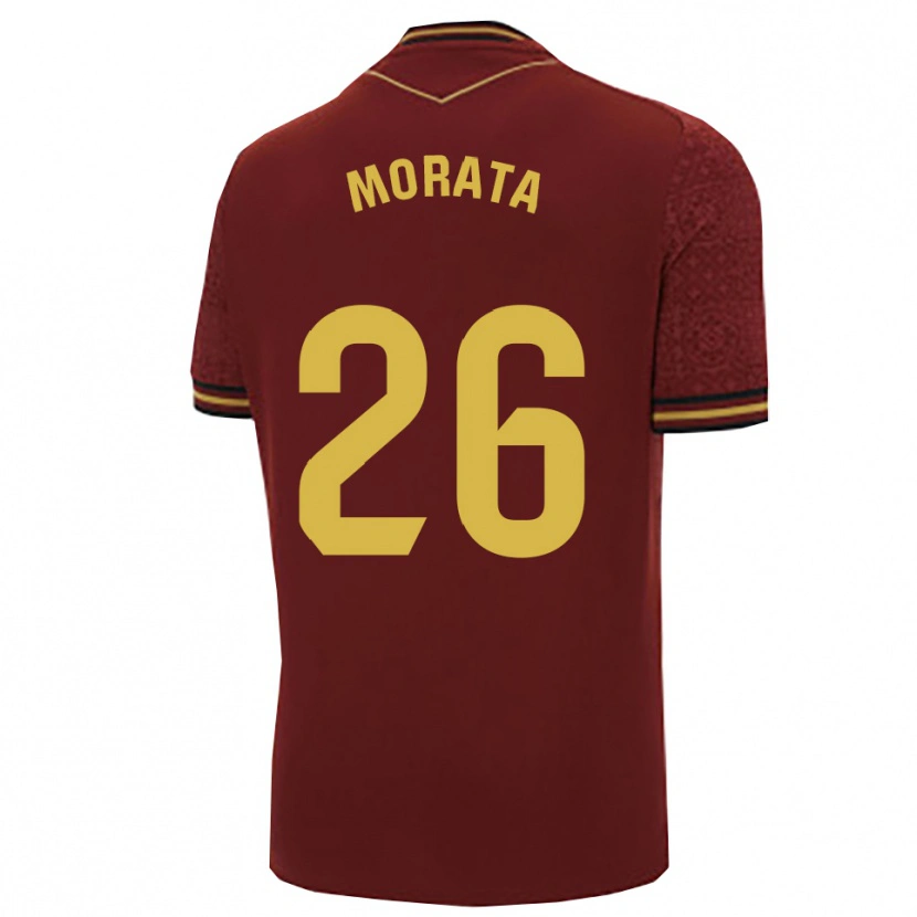 Danxen Herren Álex Morata #26 Burgunderrot Gold Auswärtstrikot Trikot 2025/26 T-Shirt
