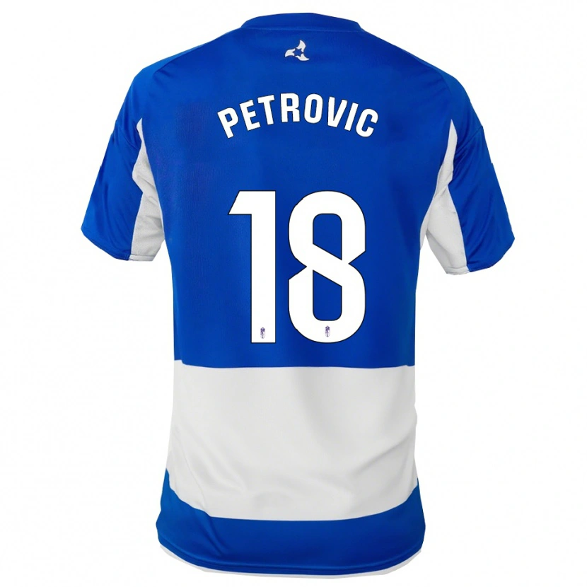 Danxen Herren Njegos Petrovic #18 Blau Weiß Auswärtstrikot Trikot 2025/26 T-Shirt
