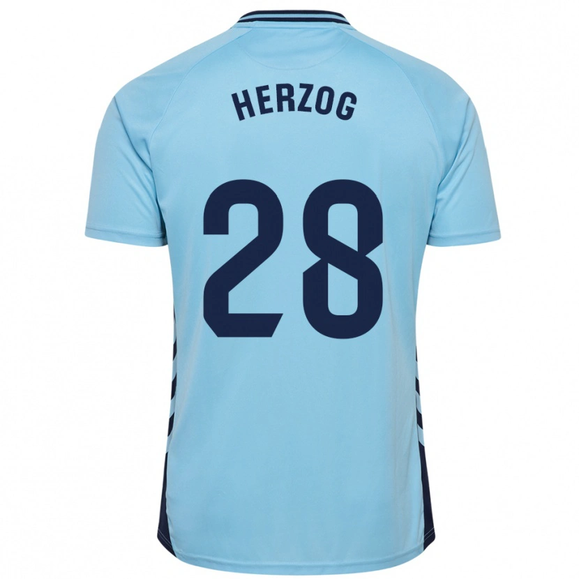 Danxen Herren Juanma Herzog #28 Himmelblau Auswärtstrikot Trikot 2025/26 T-Shirt