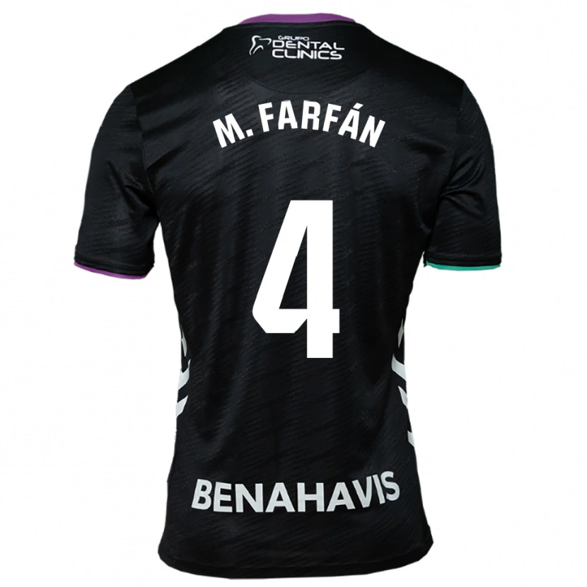Danxen Herren María Farfán Hidalgo #4 Schwarz Lila Grün Auswärtstrikot Trikot 2025/26 T-Shirt