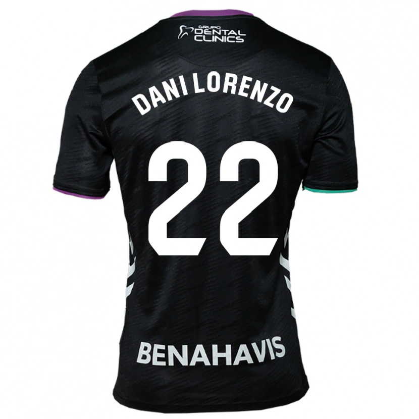 Danxen Herren Dani Lorenzo #22 Schwarz Lila Grün Auswärtstrikot Trikot 2025/26 T-Shirt