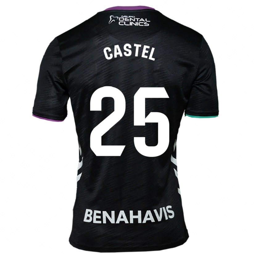 Danxen Herren Sergio Castel #25 Schwarz Lila Grün Auswärtstrikot Trikot 2025/26 T-Shirt