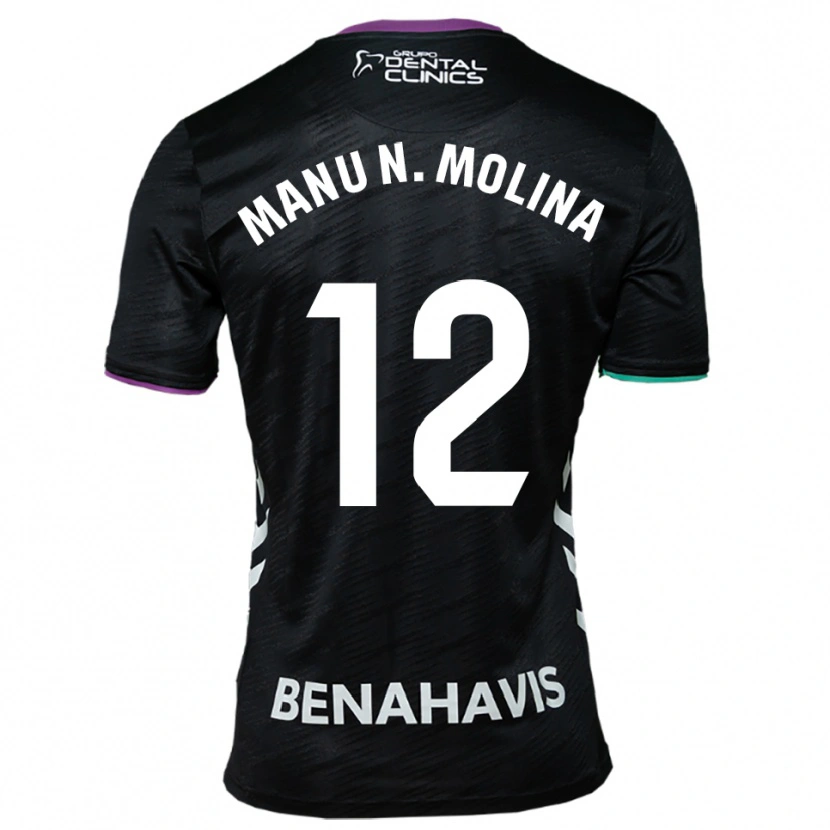 Danxen Herren Manu Molina #12 Schwarz Lila Grün Auswärtstrikot Trikot 2025/26 T-Shirt
