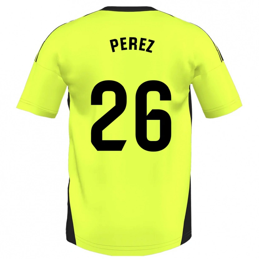 Danxen Herren Pablo Pérez #26 Fluoreszierendes Gelb Auswärtstrikot Trikot 2025/26 T-Shirt