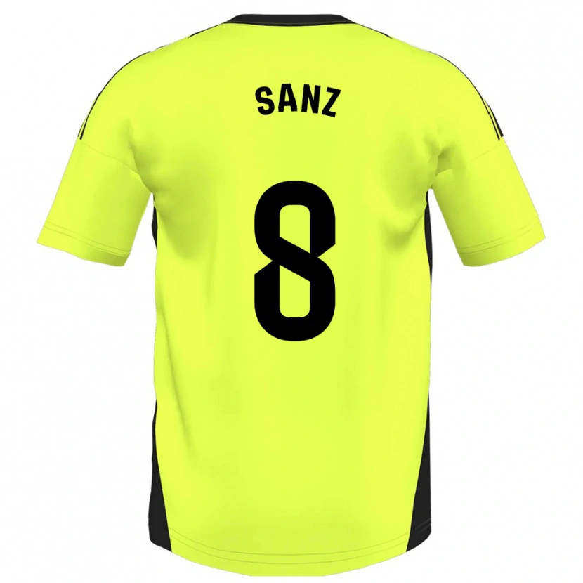 Danxen Herren Álvaro Sanz #8 Fluoreszierendes Gelb Auswärtstrikot Trikot 2025/26 T-Shirt
