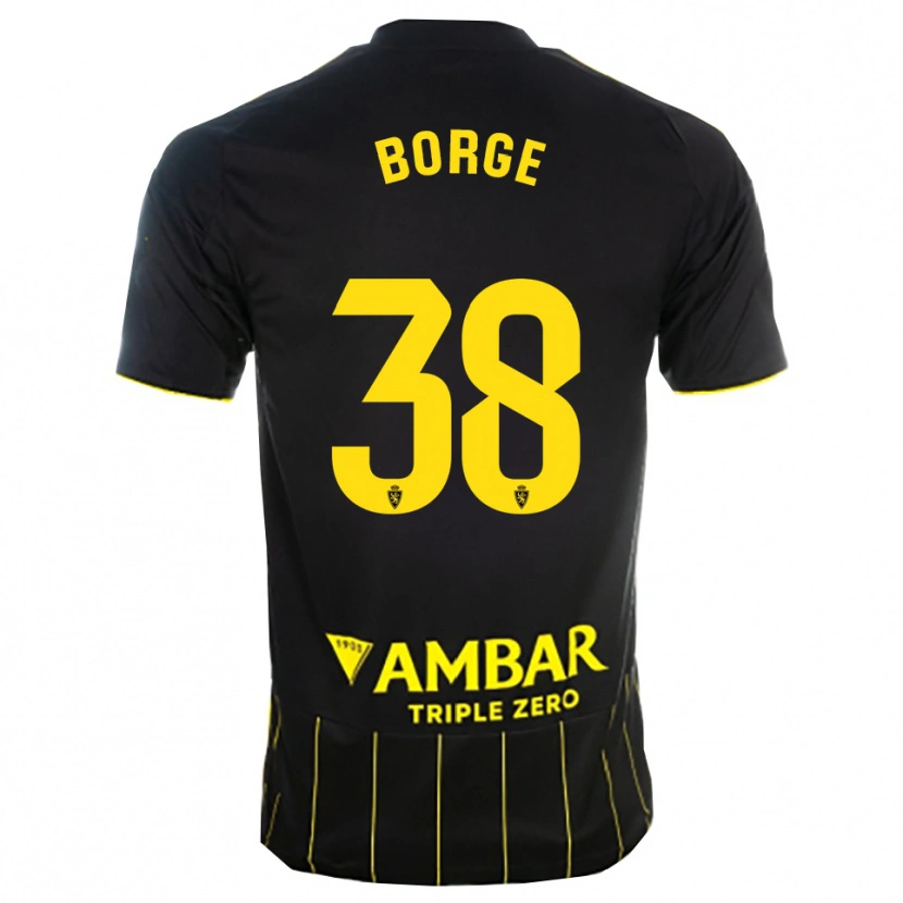 Danxen Herren Andrés Borge #38 Schwarz Gelb Auswärtstrikot Trikot 2025/26 T-Shirt