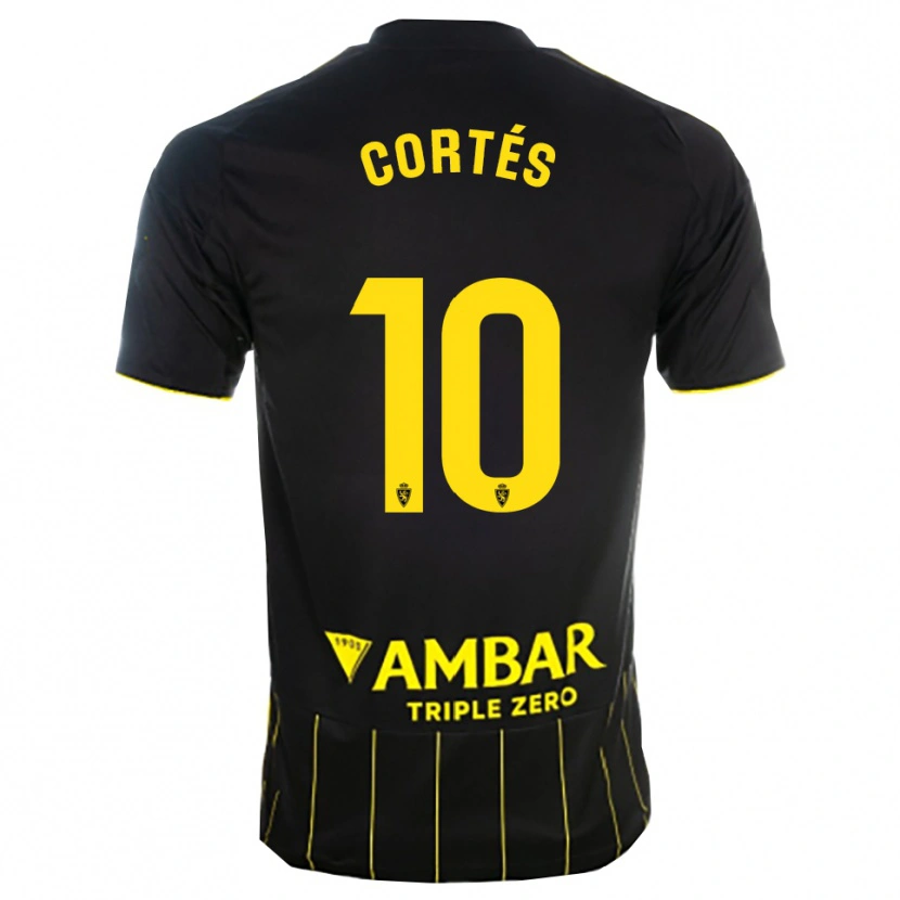 Danxen Herren Pablo Cortés #10 Schwarz Gelb Auswärtstrikot Trikot 2025/26 T-Shirt