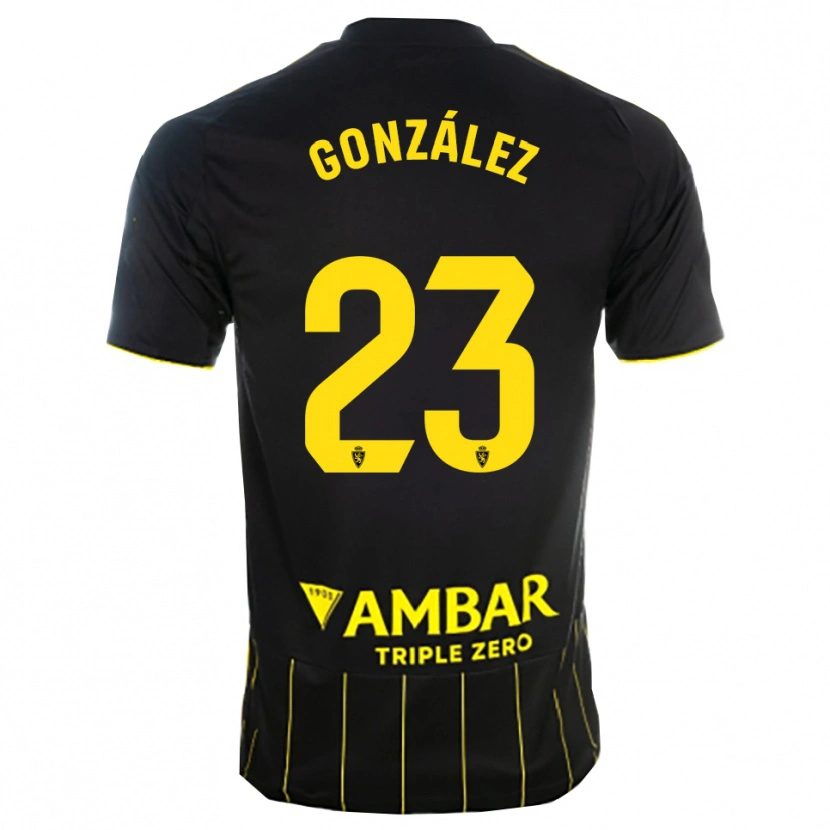 Danxen Herren Álex González #23 Schwarz Gelb Auswärtstrikot Trikot 2025/26 T-Shirt