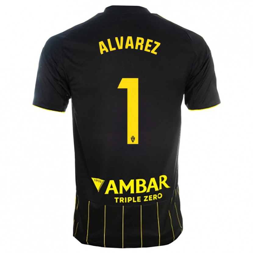 Danxen Herren Cristian Álvarez #1 Schwarz Gelb Auswärtstrikot Trikot 2025/26 T-Shirt