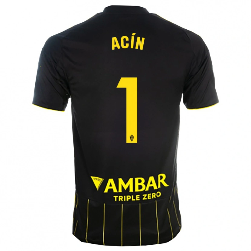 Danxen Herren Guillermo Acín #1 Schwarz Gelb Auswärtstrikot Trikot 2025/26 T-Shirt
