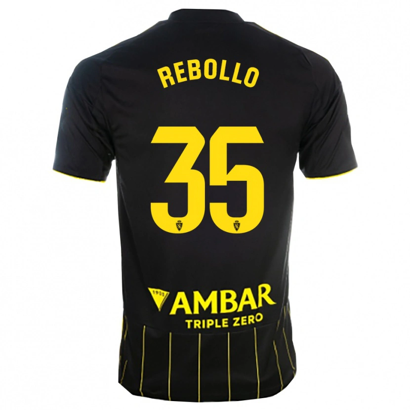 Danxen Herren Dani Rebollo #35 Schwarz Gelb Auswärtstrikot Trikot 2025/26 T-Shirt