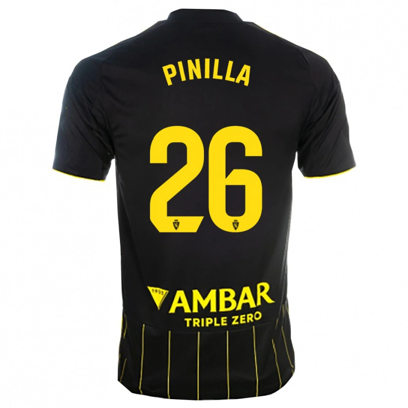 Danxen Herren Hugo Pinilla #26 Schwarz Gelb Auswärtstrikot Trikot 2025/26 T-Shirt