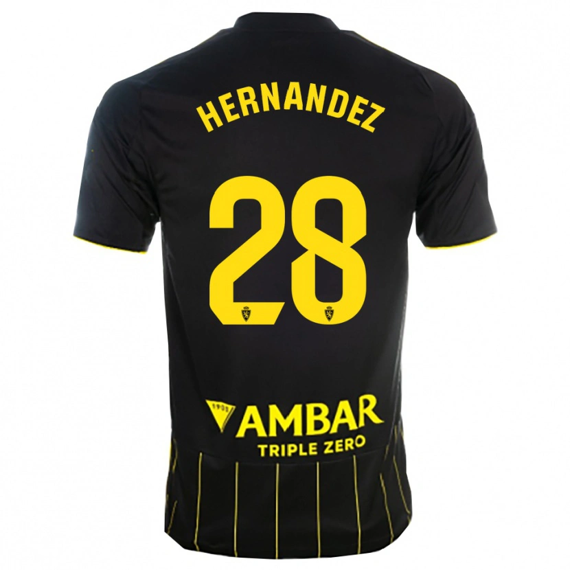 Danxen Herren Diego Hernández #28 Schwarz Gelb Auswärtstrikot Trikot 2025/26 T-Shirt
