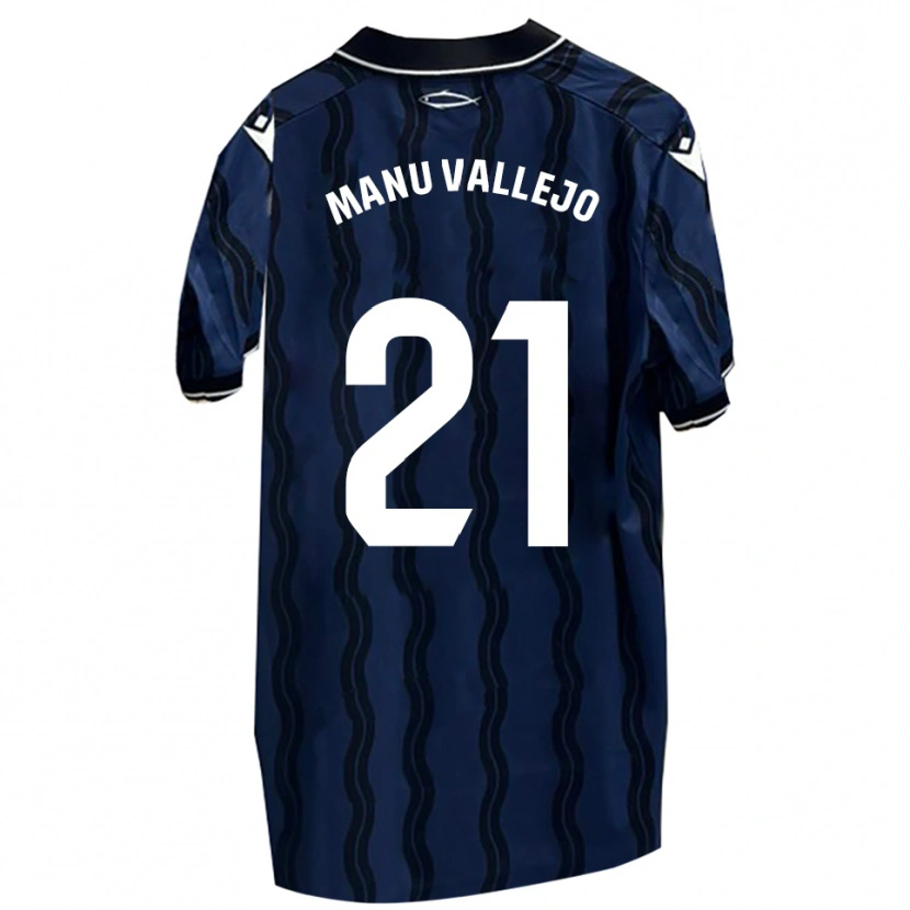 Danxen Herren Manu Vallejo #21 Dunkelblau Schwarz Auswärtstrikot Trikot 2025/26 T-Shirt