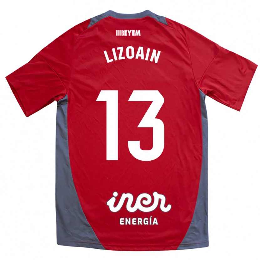 Danxen Herren Raúl Lizoain #13 Rot Grau Auswärtstrikot Trikot 2025/26 T-Shirt