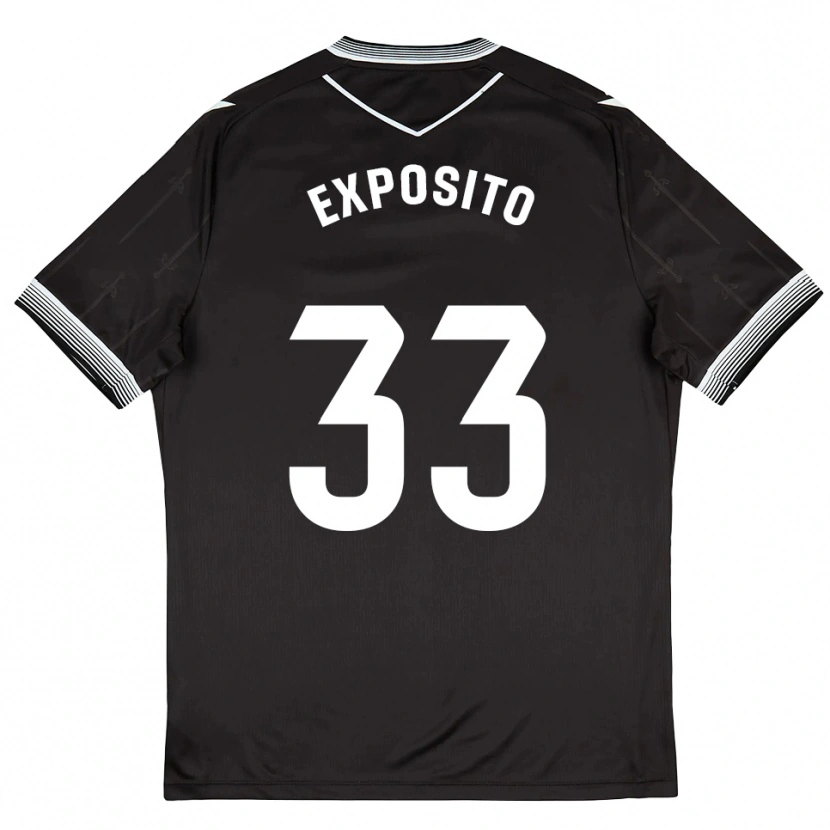 Danxen Herren Marcelo Expósito #33 Schwarz Weiß Auswärtstrikot Trikot 2025/26 T-Shirt