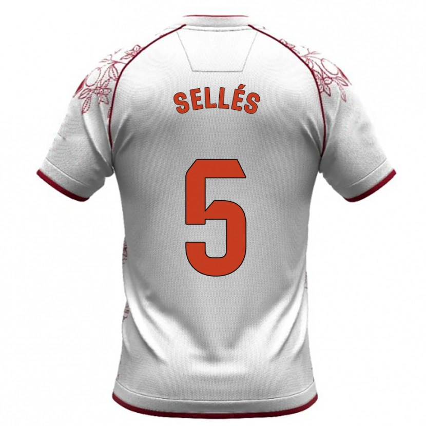 Danxen Herren David Sellés #5 Weiß Burgunderrot Auswärtstrikot Trikot 2025/26 T-Shirt