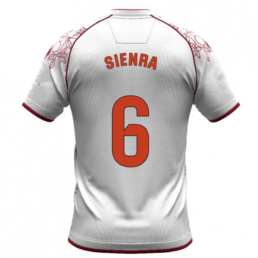 Danxen Herren Agustín Sienra #6 Weiß Burgunderrot Auswärtstrikot Trikot 2025/26 T-Shirt