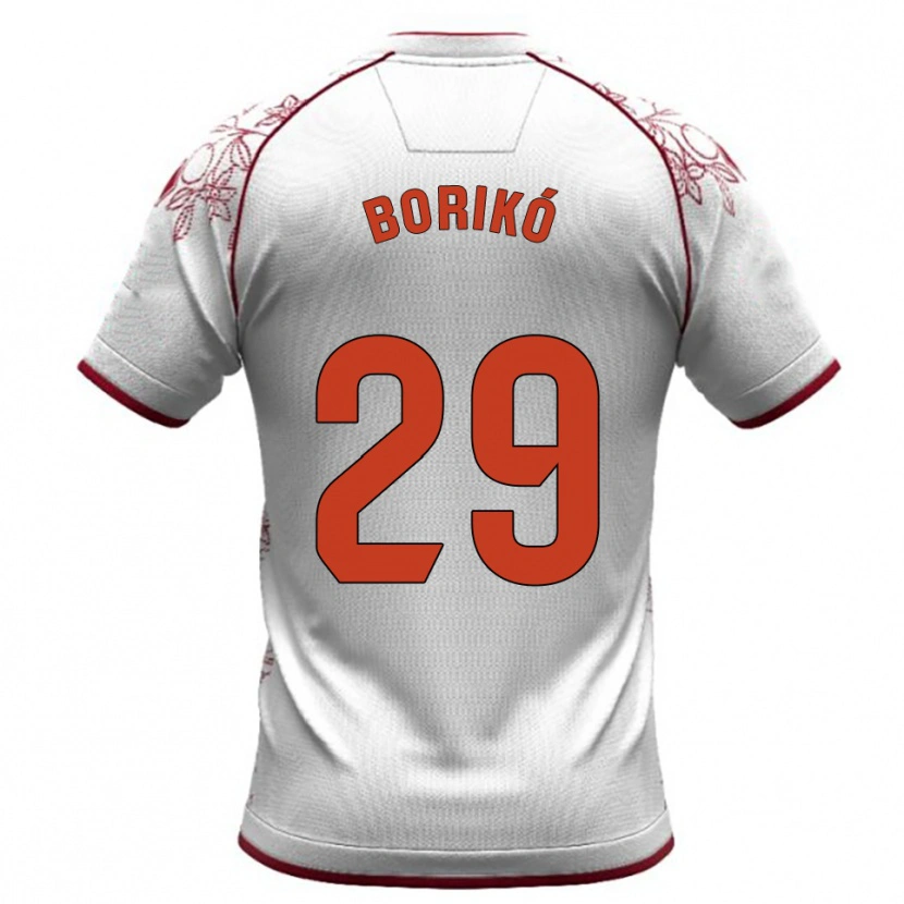 Danxen Herren Santi Borikó #29 Weiß Burgunderrot Auswärtstrikot Trikot 2025/26 T-Shirt