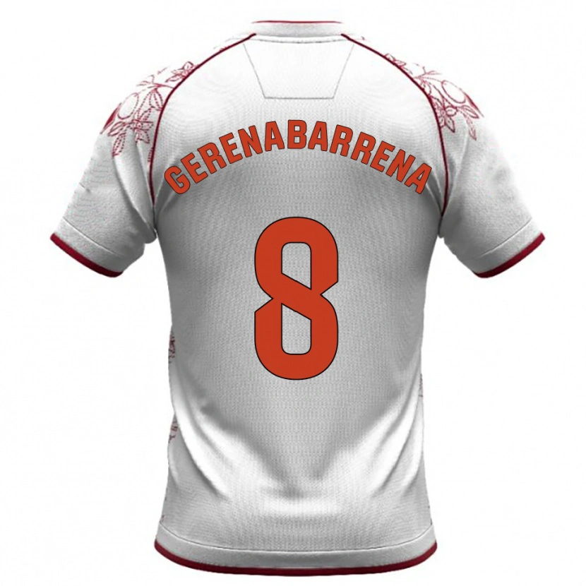 Danxen Herren Beñat Gerenabarrena #8 Weiß Burgunderrot Auswärtstrikot Trikot 2025/26 T-Shirt