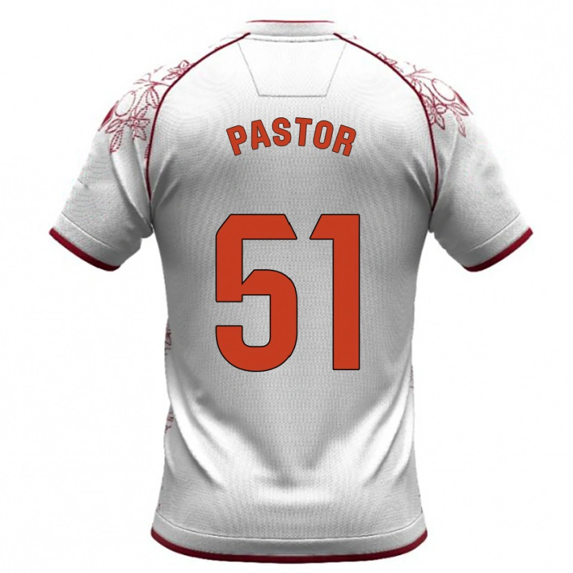 Danxen Herren Gonzalo Pastor #51 Weiß Burgunderrot Auswärtstrikot Trikot 2025/26 T-Shirt