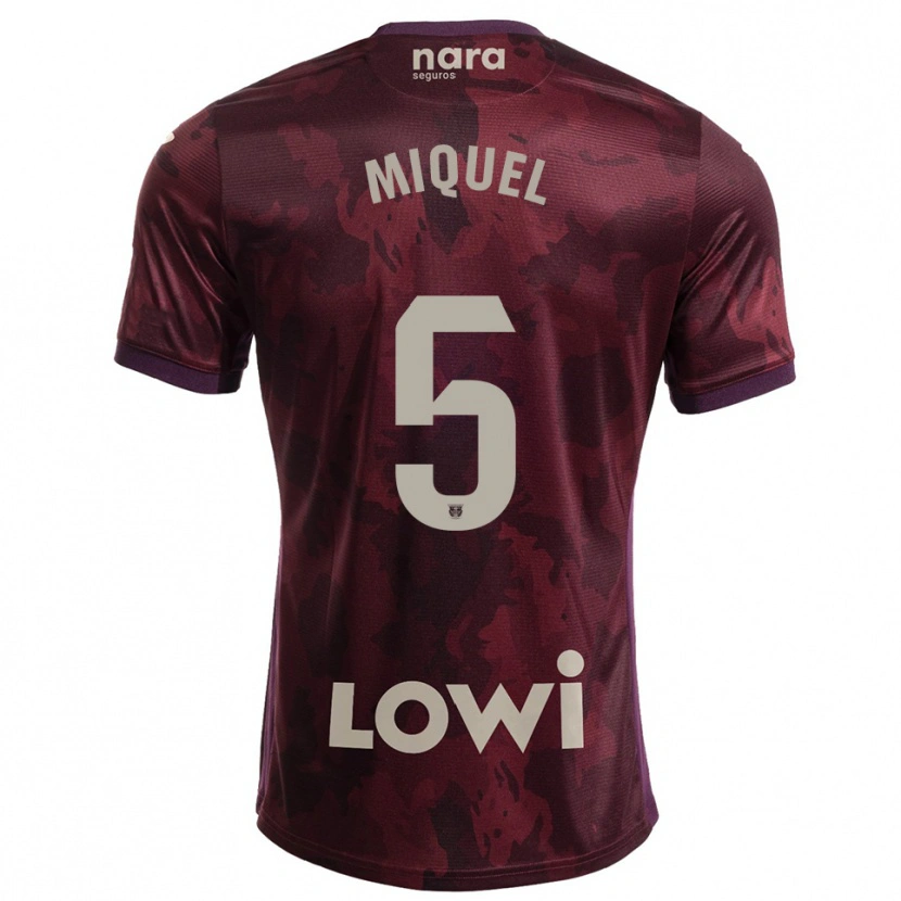 Danxen Herren Ignasi Miquel #5 Burgunderrot Weiß Auswärtstrikot Trikot 2025/26 T-Shirt
