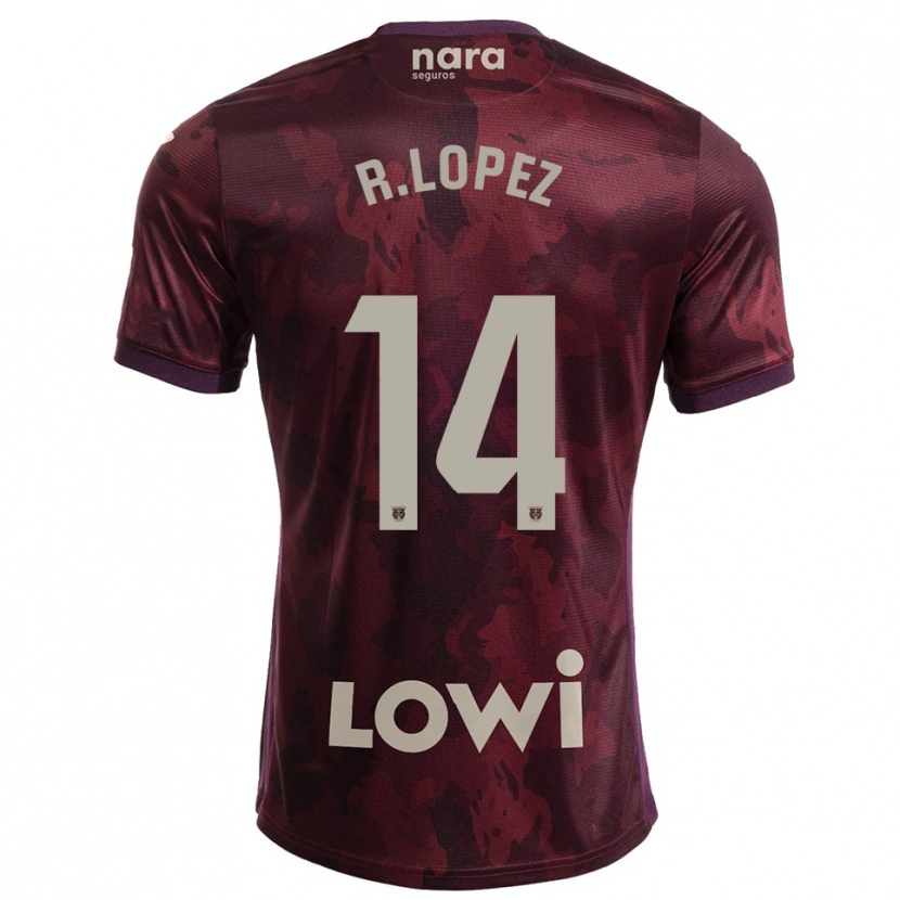Danxen Herren Roberto López #14 Burgunderrot Weiß Auswärtstrikot Trikot 2025/26 T-Shirt