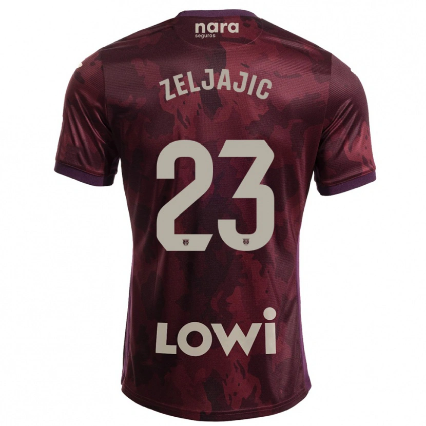 Danxen Herren Stanislav Zeljajic #23 Burgunderrot Weiß Auswärtstrikot Trikot 2025/26 T-Shirt