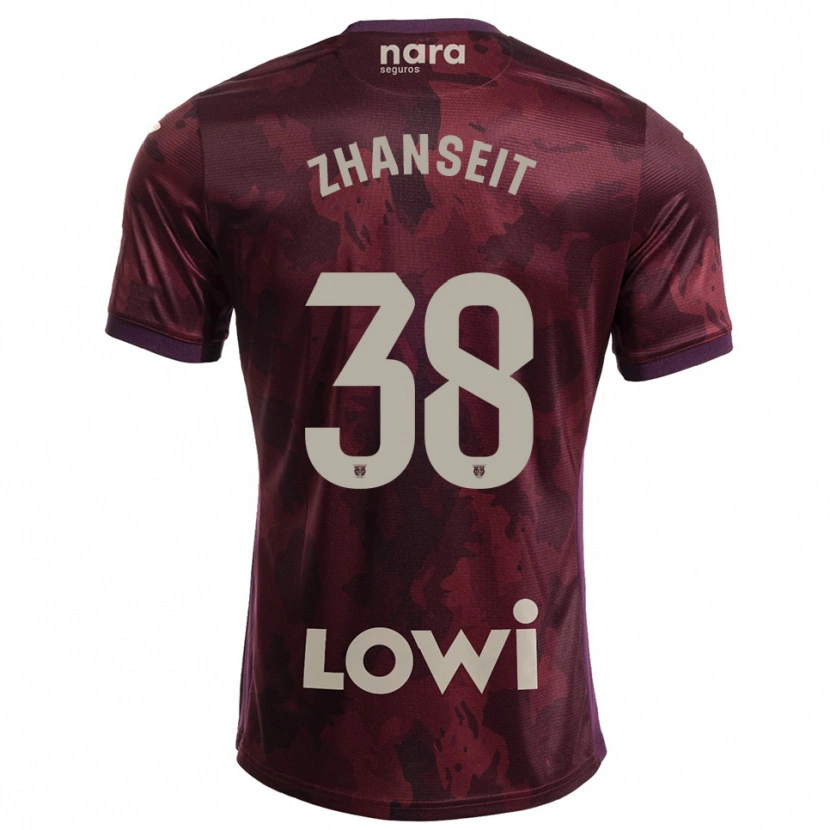 Danxen Herren Sultan Zhanseit #38 Burgunderrot Weiß Auswärtstrikot Trikot 2025/26 T-Shirt