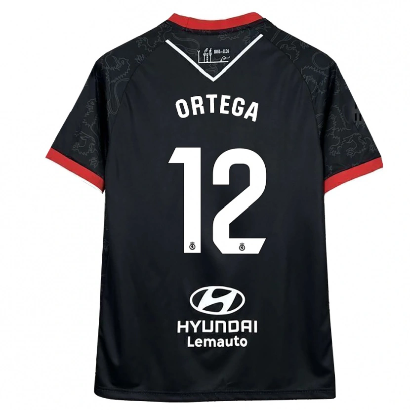 Danxen Herren Guzmán Ortega #12 Schwarz Rot Auswärtstrikot Trikot 2025/26 T-Shirt