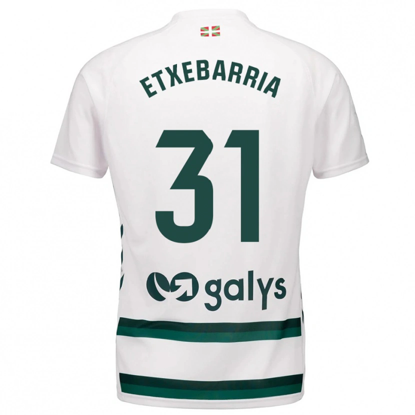 Danxen Herren Ekain Etxebarria #31 Weiß Grün Auswärtstrikot Trikot 2025/26 T-Shirt