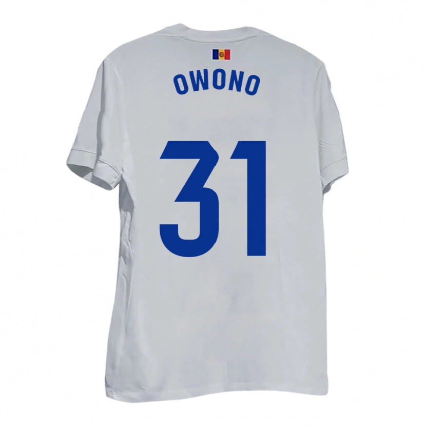 Danxen Herren Jesús Owono #31 Weiß Blau Gelb Auswärtstrikot Trikot 2025/26 T-Shirt