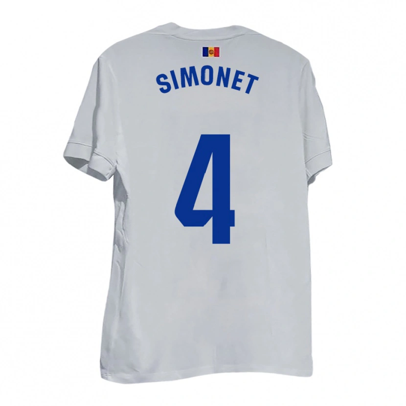 Danxen Herren Pere Simonet #4 Weiß Blau Gelb Auswärtstrikot Trikot 2025/26 T-Shirt