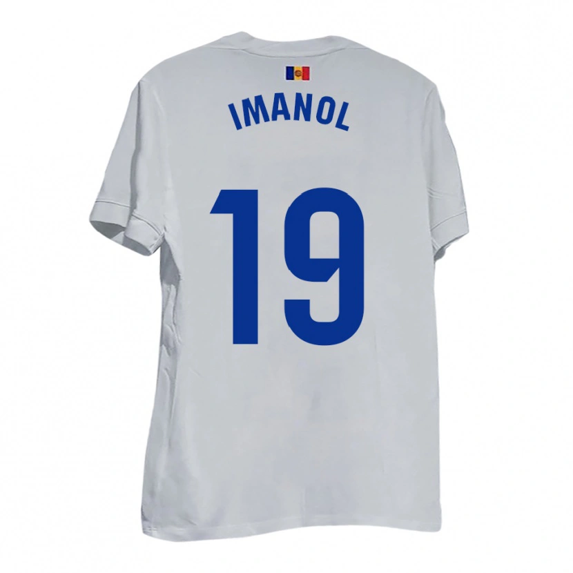 Danxen Herren Imanol García De Albéniz #19 Weiß Blau Gelb Auswärtstrikot Trikot 2025/26 T-Shirt