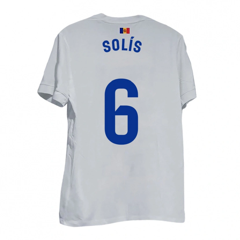 Danxen Herren Alberto Solís #6 Weiß Blau Gelb Auswärtstrikot Trikot 2025/26 T-Shirt
