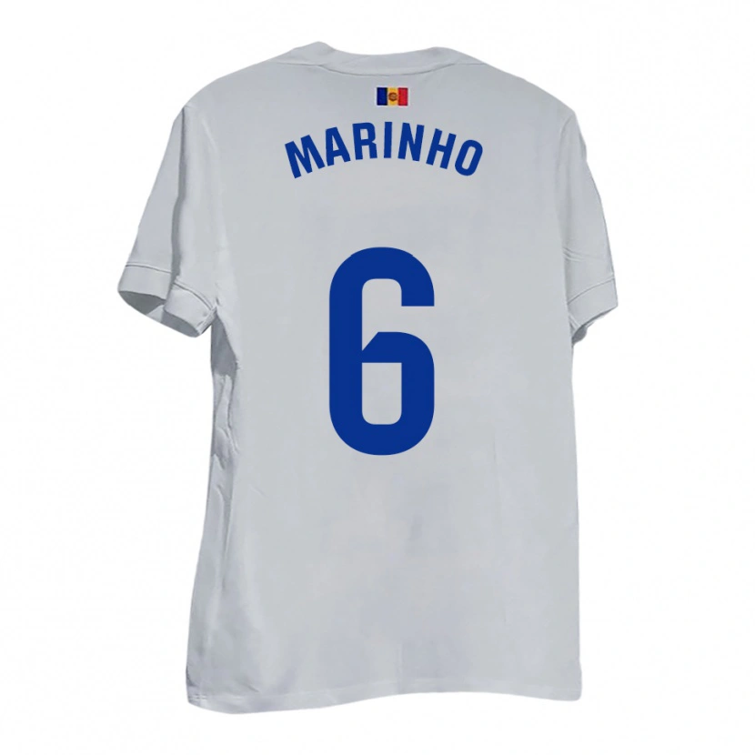 Danxen Herren Tozé Marinho #6 Weiß Blau Gelb Auswärtstrikot Trikot 2025/26 T-Shirt