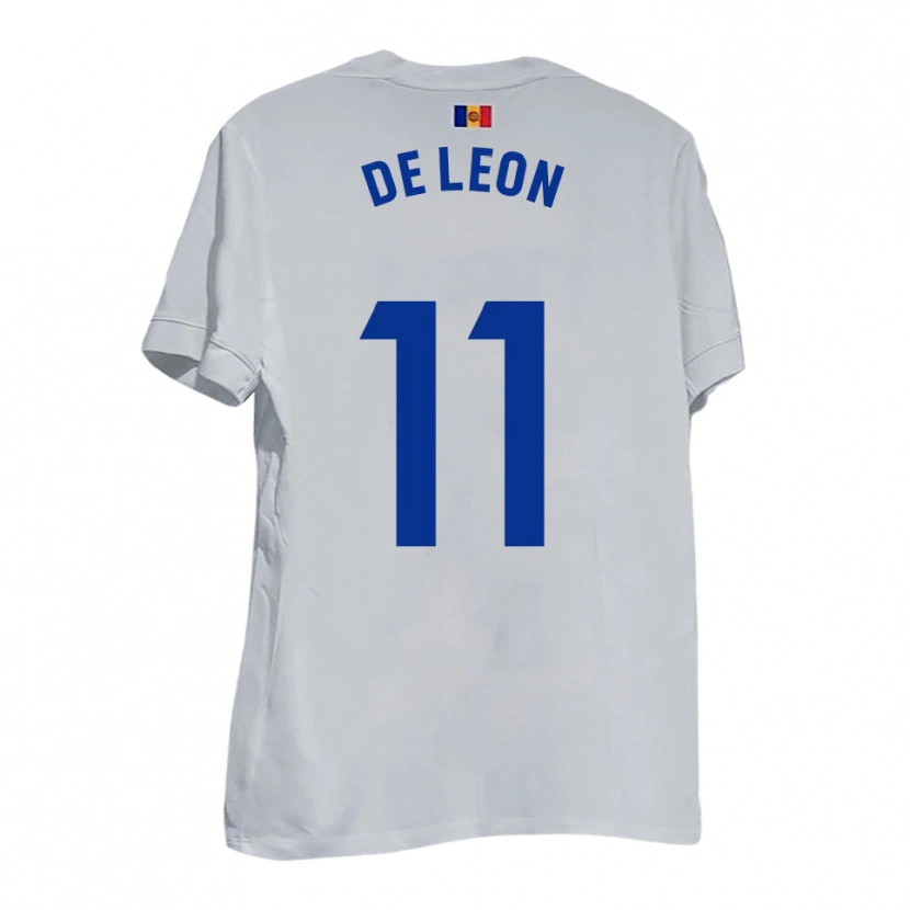 Danxen Herren Lautaro De León #11 Weiß Blau Gelb Auswärtstrikot Trikot 2025/26 T-Shirt