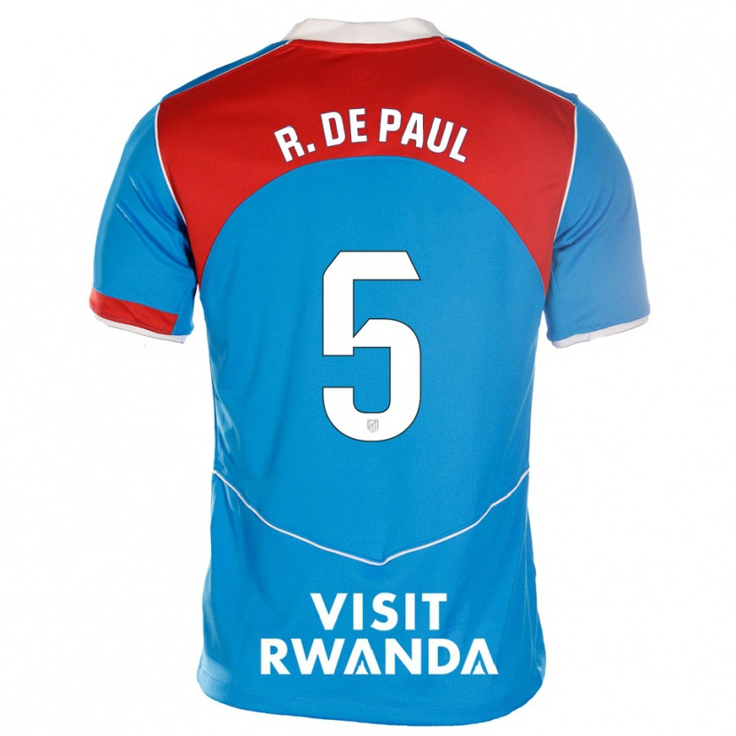 Danxen Herren Rodrigo De Paul #5 Blau Weiß Ausweichtrikot Trikot 2025/26 T-Shirt