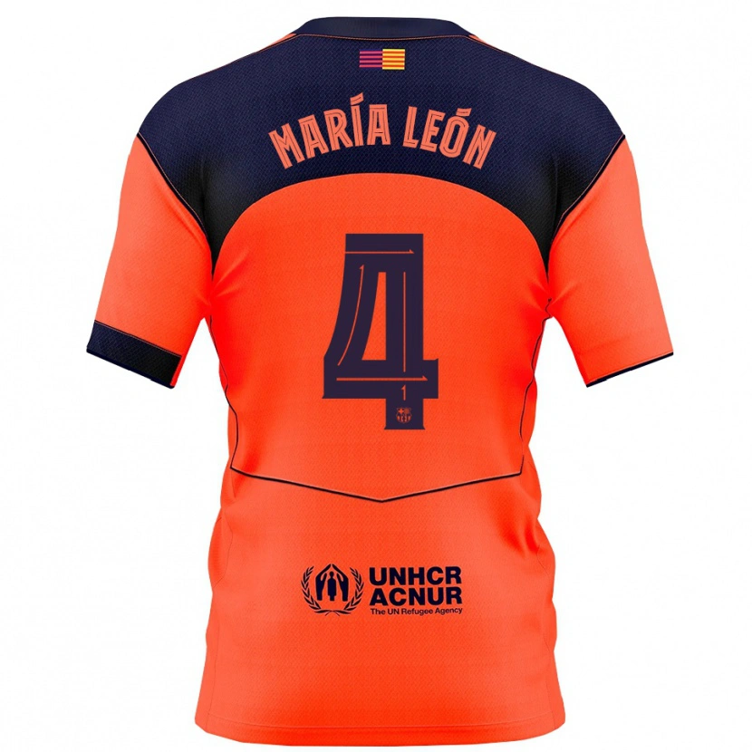 Danxen Herren María Pilar León #4 Orange Marine Ausweichtrikot Trikot 2025/26 T-Shirt