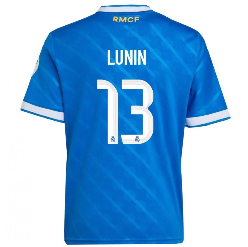 Danxen Herren Andriy Lunin #13 Blau Weiß Ausweichtrikot Trikot 2025/26 T-Shirt