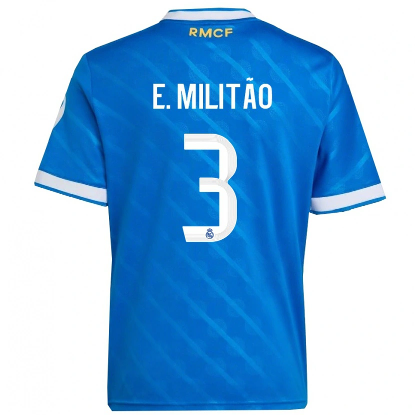 Danxen Herren Éder Militão #3 Blau Weiß Ausweichtrikot Trikot 2025/26 T-Shirt