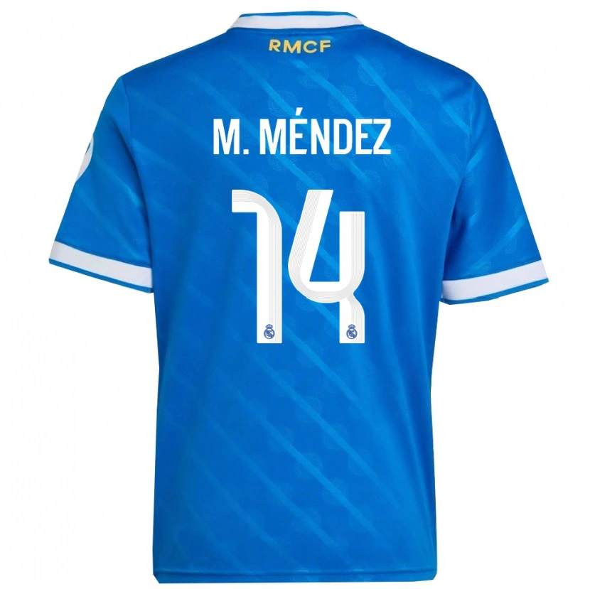 Danxen Herren María Méndez #14 Blau Weiß Ausweichtrikot Trikot 2025/26 T-Shirt