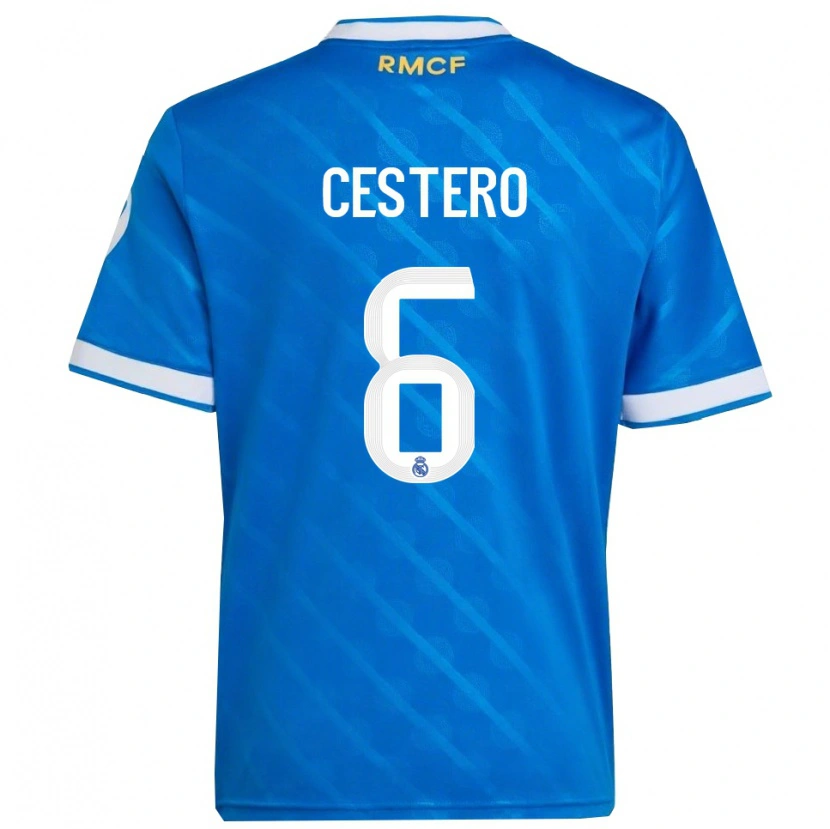 Danxen Herren Jorge Cestero #6 Blau Weiß Ausweichtrikot Trikot 2025/26 T-Shirt