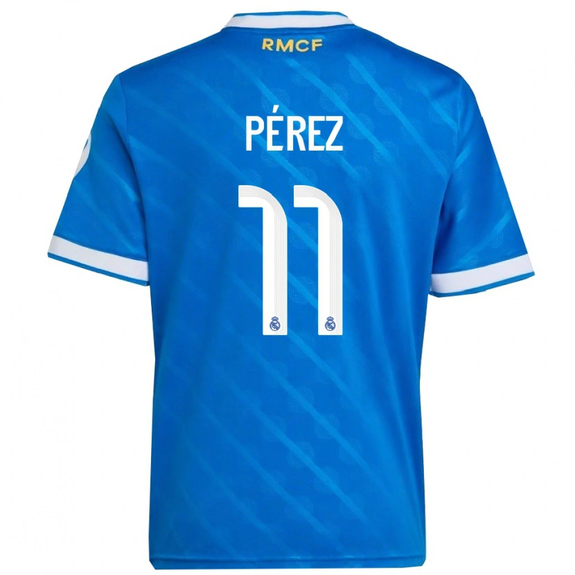 Danxen Herren Adrián Pérez #11 Blau Weiß Ausweichtrikot Trikot 2025/26 T-Shirt