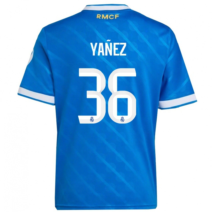Danxen Herren Daniel Yáñez #36 Blau Weiß Ausweichtrikot Trikot 2025/26 T-Shirt