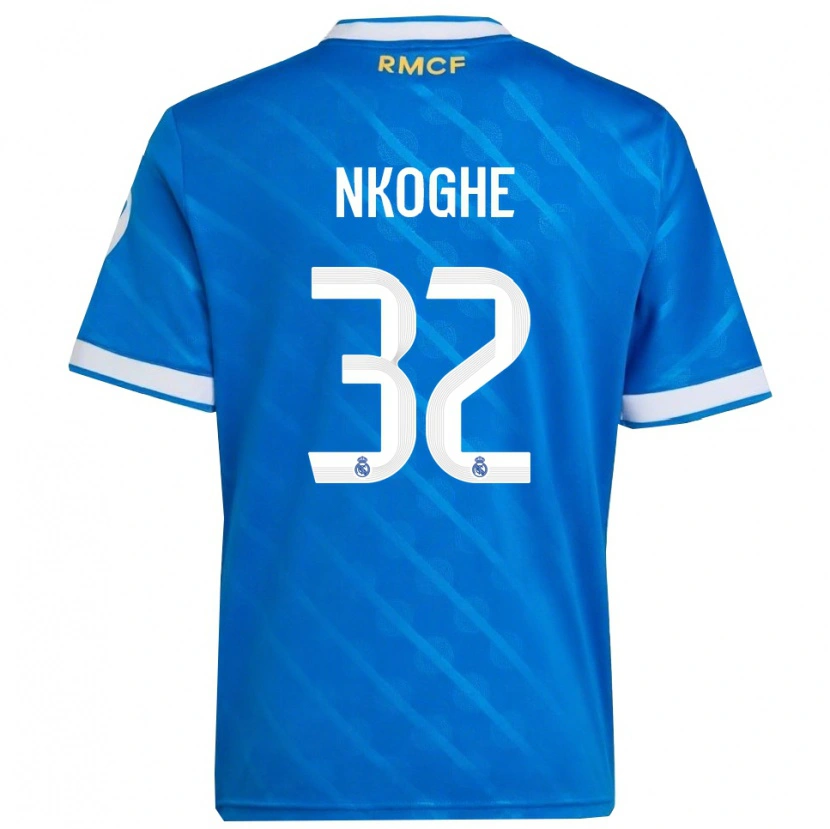 Danxen Herren Ariel Nkoghe #32 Blau Weiß Ausweichtrikot Trikot 2025/26 T-Shirt